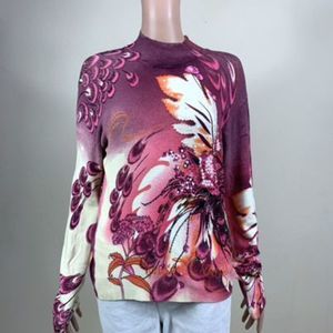 Bluoltre Women’s Sz Medium Red Viscose Elastane Long Sleeve Turtleneck Sweater